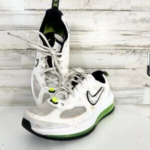 Nike Air Max Genome Boys White Green Teen Boys Slime Green Logo Pack Size 5.5Y